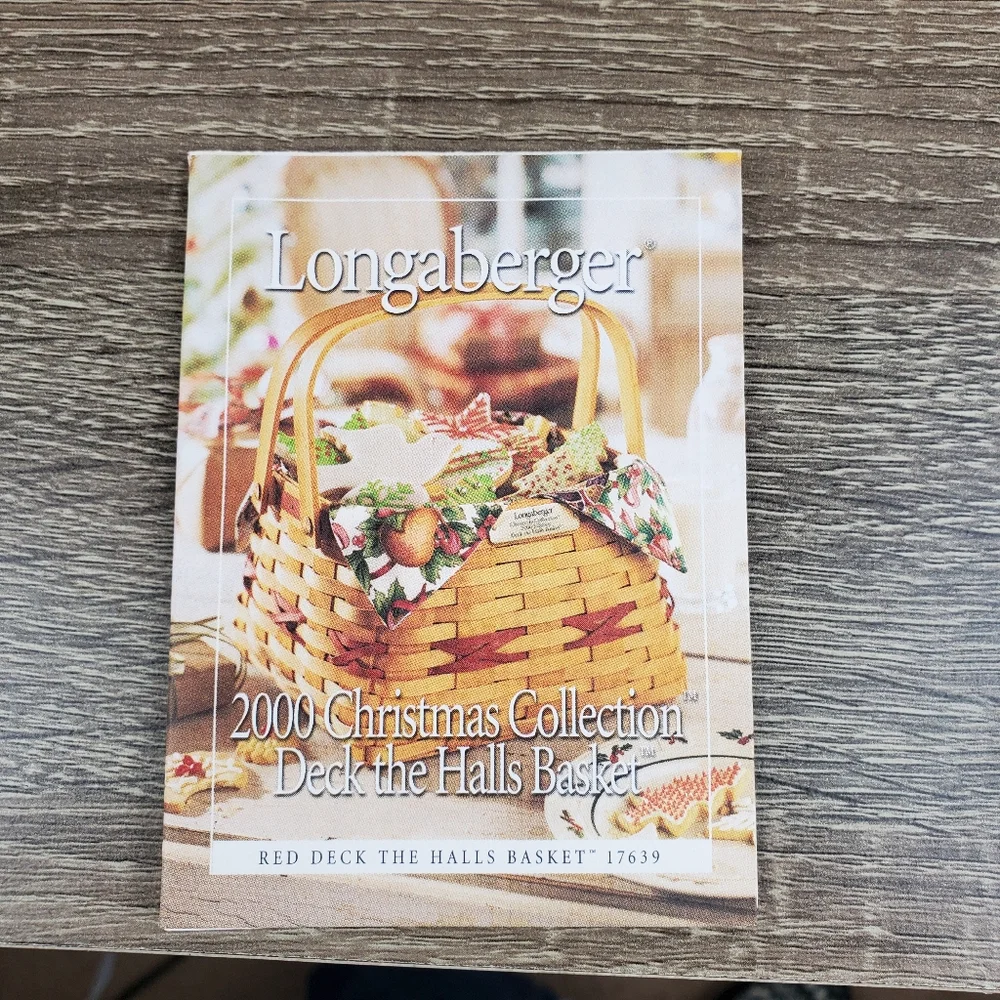 LONGABERGER Christmas Collection 2000 “Deck the Halls” Basket w/ Liner & Protect